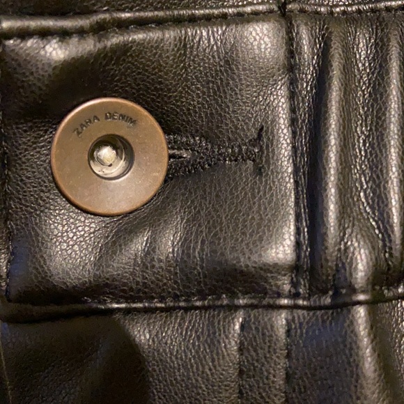 Zara faux paper bag leather pants - Picture 3 of 4